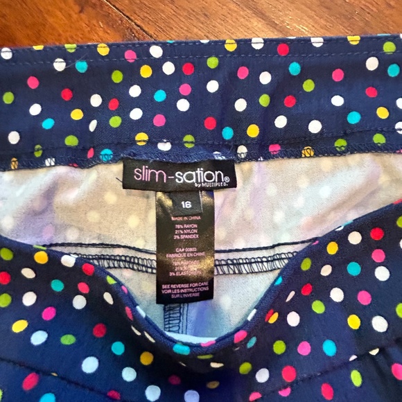 Pretty Polka Dots Slimstation Capris Size 16 Like New! - Picture 3 of 3